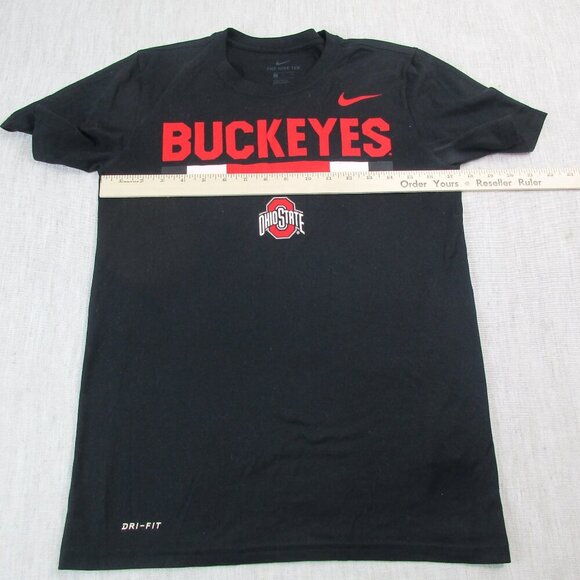 Ohio State Buckeyes Shirt Mens Small Black Nike Dri-Fit NCAA Football Sports Tee - Picture 7 of 8